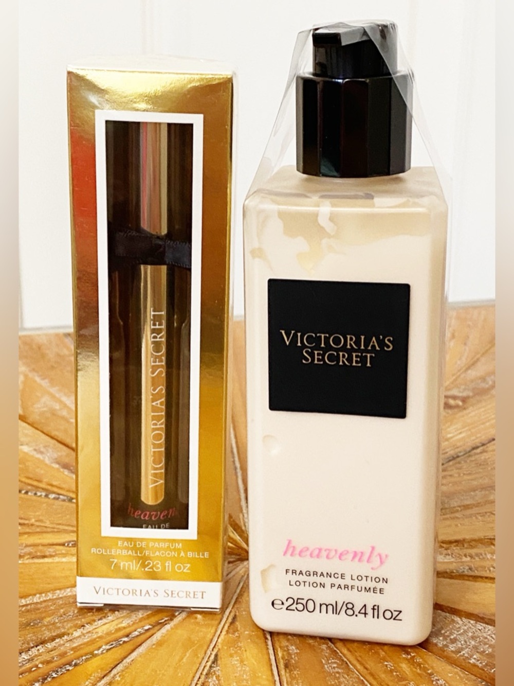 NWT Victoria's Secret Heavenly Fragrance Lotion & EDP Rollerball Duo